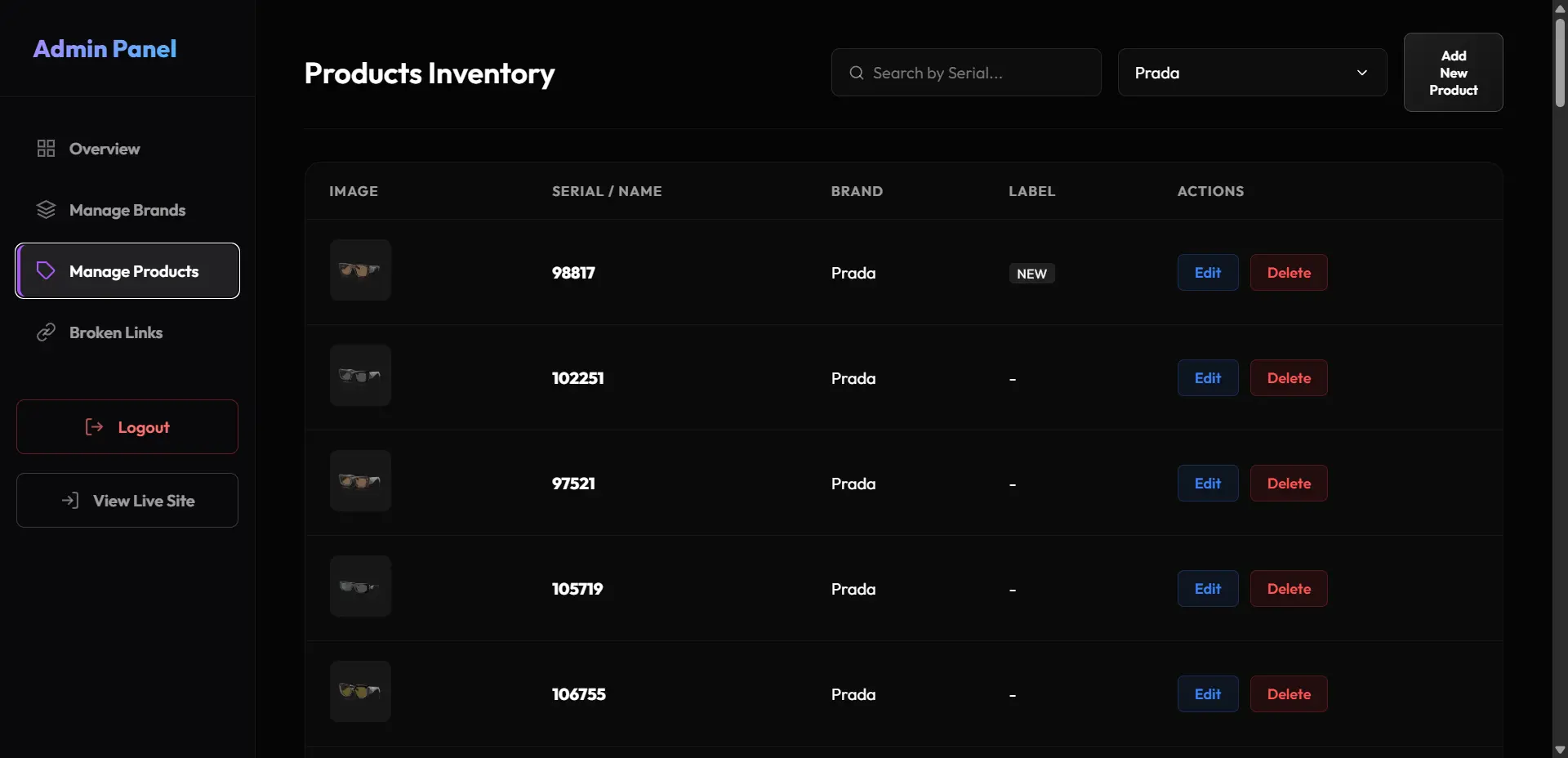 Manage Products